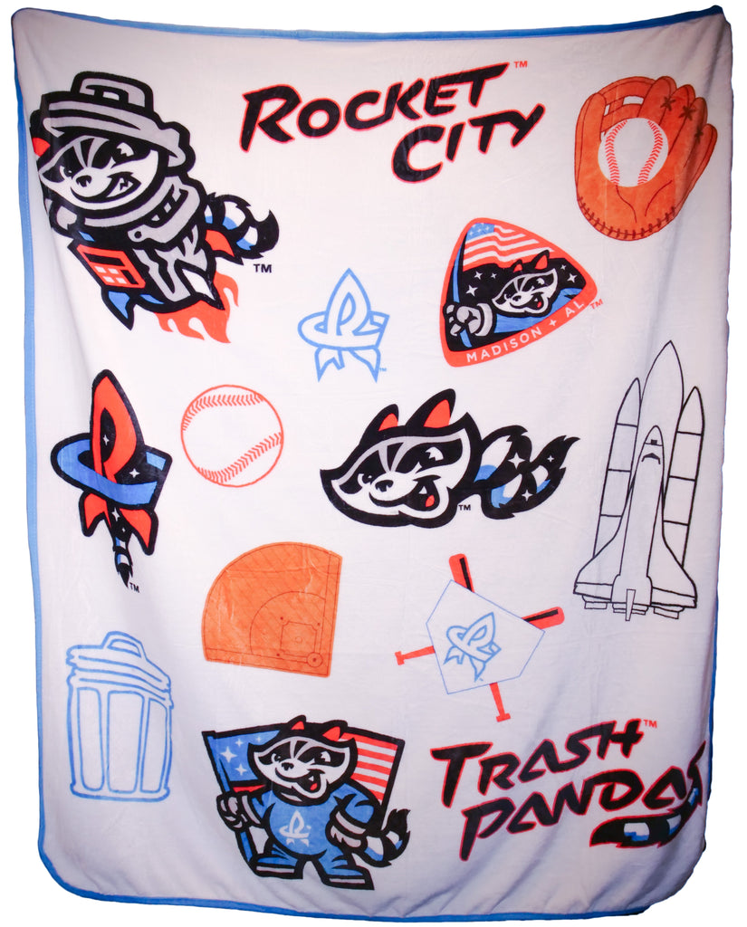 PANDA ROCKET ホワイトタンク Rocket City Trash Pandas White Raschel Throw – Rocket City Trash