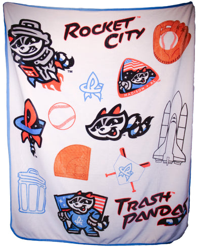PANDA ROCKET ホワイトタンク Rocket City Trash Pandas White Raschel Throw – Rocket City Trash