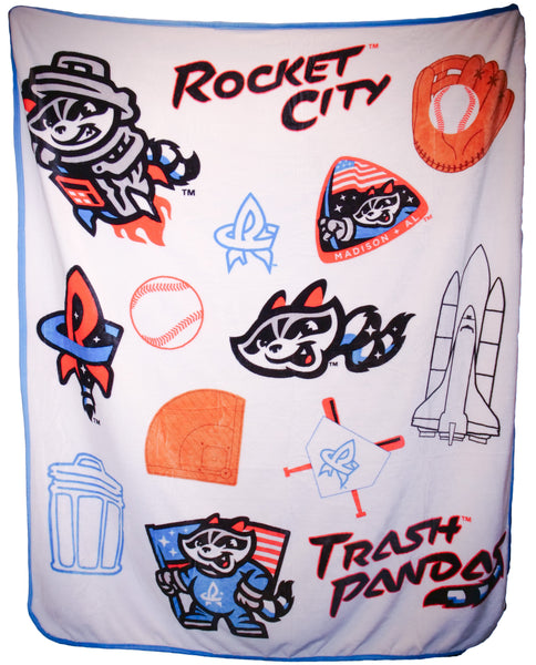 pandachanです。 Rocket City Trash Pandas White Raschel Throw – Rocket City Trash