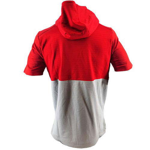 Red/Grey Performance Short Sleeve Hoodie