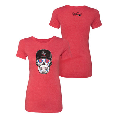 Ladies Red Sugar Skull T-shirt