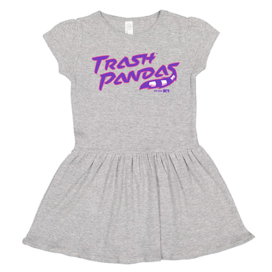 Infant Tonal Trash Pandas Heather Grey Dress