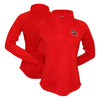 Ladies Red Double Knit Jersey 1/4 Snap Primary