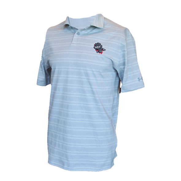 Grey Charged Cotton Stripe Polo Primary