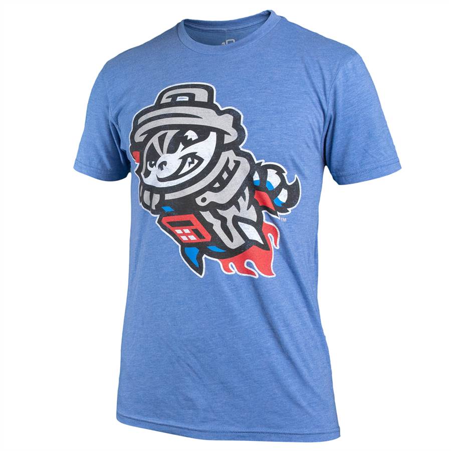 Rocket City Trash Pandas 108 Adult Royal Primary Razorback T-shirt