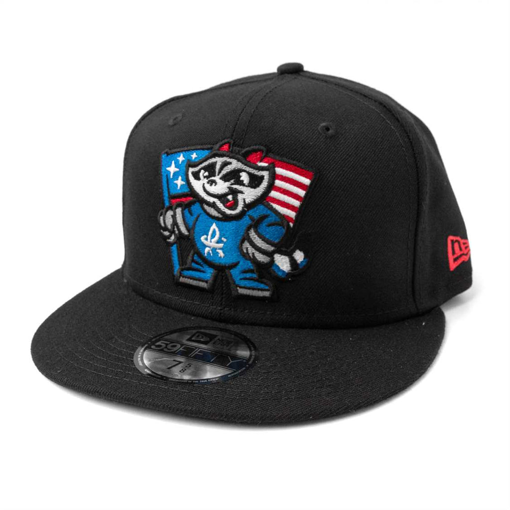 Rocket City Trash Pandas New Era 59FIFTY Black Flag Fitted Cap