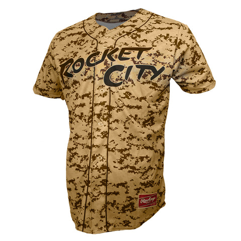 Rawlings Replica Youth Sunday Camo Jersey Rocket City Trash Pandas Official Store