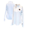 Ladies White Double Knit Jersey 1/4 Snap Primary