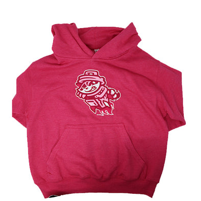 Youth Hooded Sweatshirt Vintage Hot Pink Primary Logo Tonal